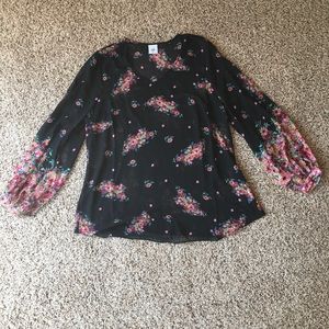 Cabi Blooming Blouse black size XL extra large NEW